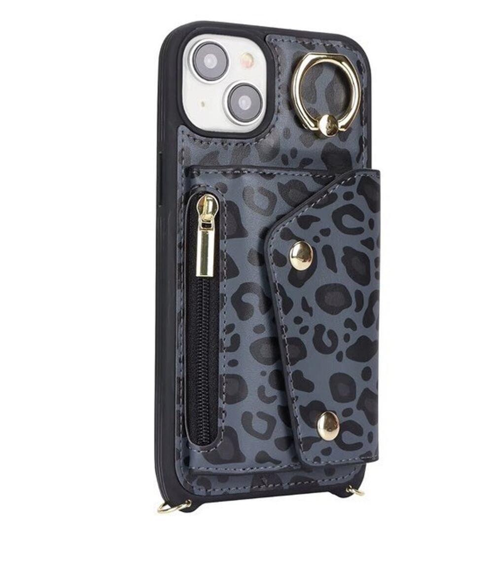 Lipvina Case for iPhone 13 with Card Holder, Crossbody Strap, Zipper Pocket